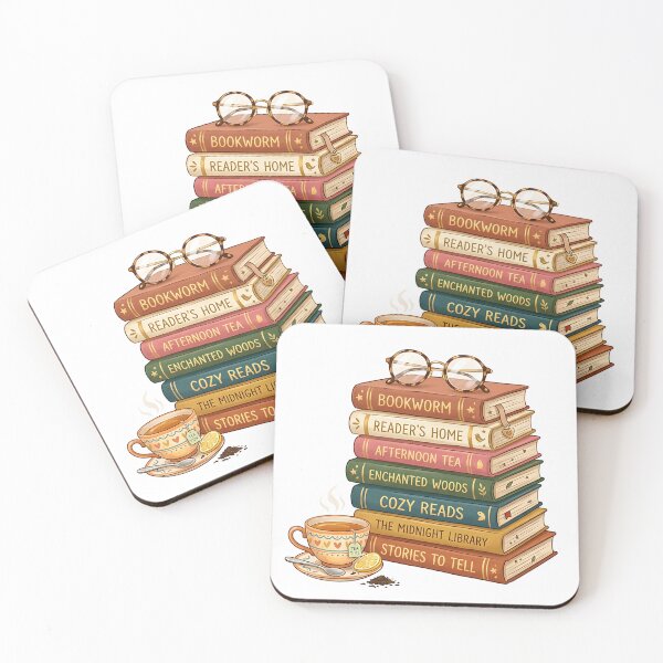 Item preview, Cozy Bookworm Stack with Tea and Glasses designed and sold by Michaelragheb.