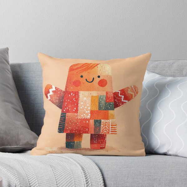 Item preview, Cute Patchwork Gingerbread Character in Warm Red designed and sold by solynneart.