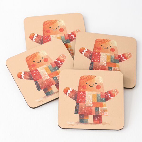 Item preview, Cute Patchwork Gingerbread Character in Warm Red designed and sold by solynneart.