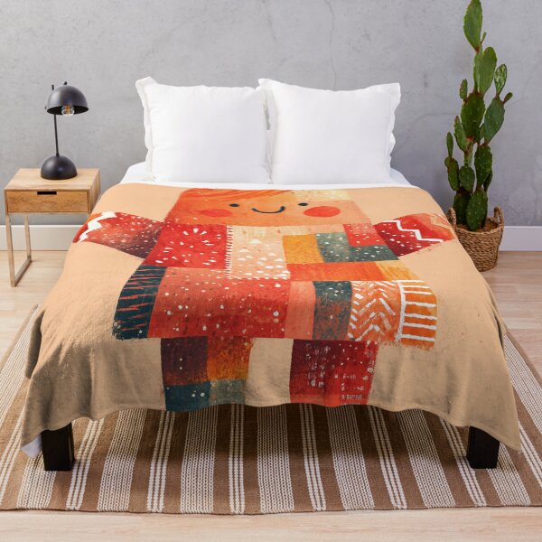 Item preview, Cute Patchwork Gingerbread Character in Warm Red designed and sold by solynneart.
