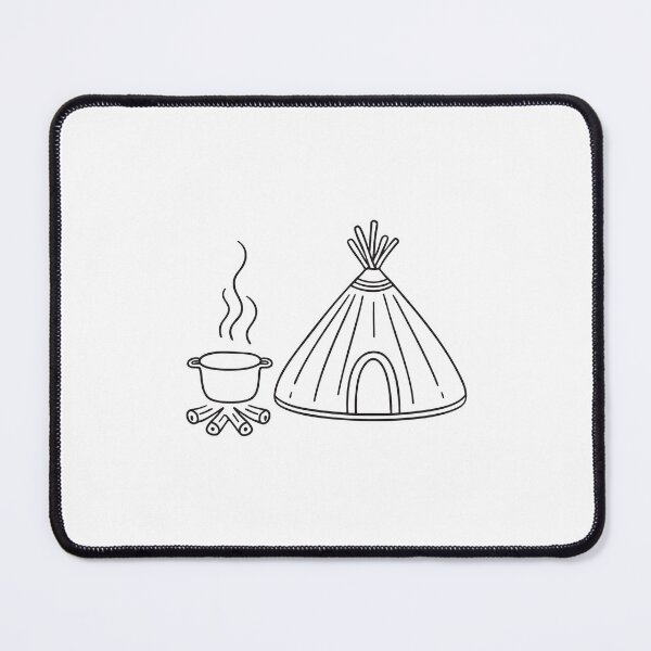 Item preview, A yurt near a kettle releasing steam over the flames designed and sold by rasagamastore.