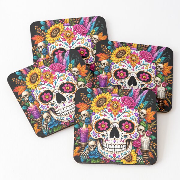 Item preview, Floral Sugar Skull Dia De Los Muertos Day Of The Dead designed and sold by varin-studio.