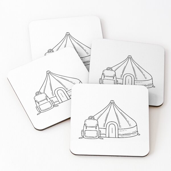 Item preview, A yurt positioned close to a backpack on the ground designed and sold by rasagamastore.