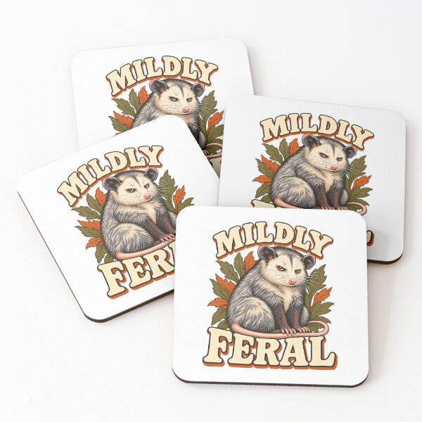 Item preview, Mildly Feral Funny Opossum Possum Animal Nature Retro Sarcastic Humor designed and sold by Photo-Sphere101.