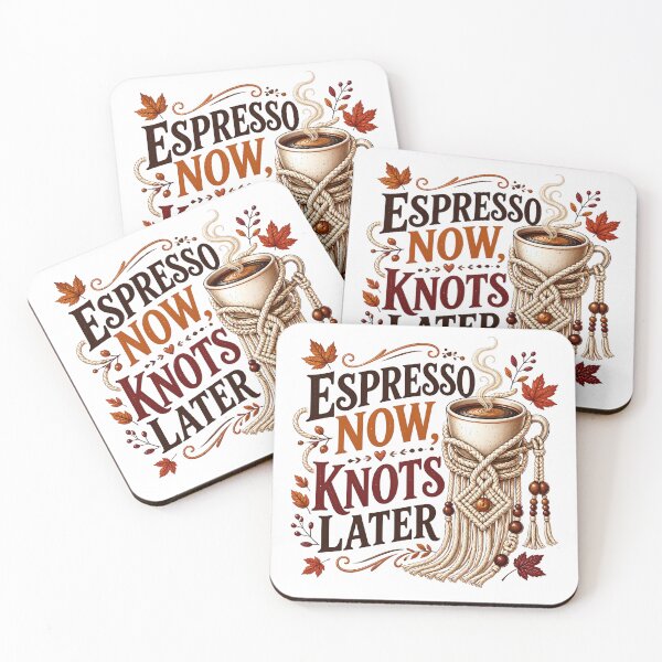 Item preview, Espresso Now, Knots Later – Funny Macramé Coffee Lover Gift designed and sold by CuteDesignables.