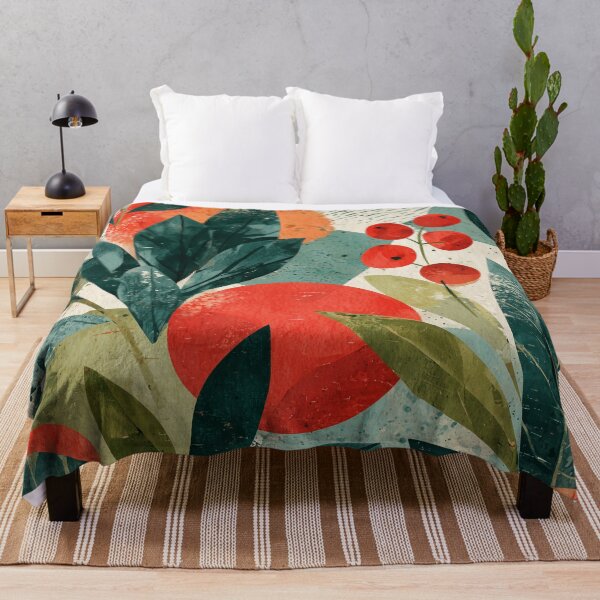 Item preview, Modern Holly Leaves and Red Berries in Teal and Olive designed and sold by solynneart.