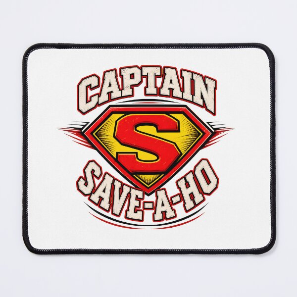 Item preview, Captain Save A Ho Funny Superhero Parody Retro Shield designed and sold by Luminatelier.