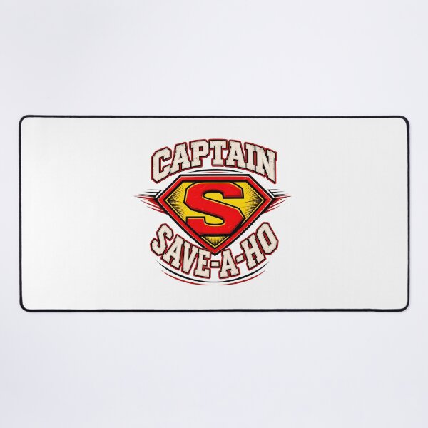 Item preview, Captain Save A Ho Funny Superhero Parody Retro Shield designed and sold by Luminatelier.
