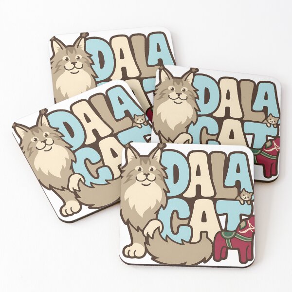 Item preview, Retro Maine Coon Dala Horse Christmas Cat Poster designed and sold by pumsquare.