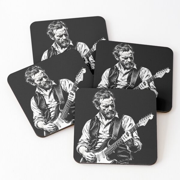 Item preview, Electric Guitarist Musician Rock Blues Ink Art designed and sold by Hikeboil.
