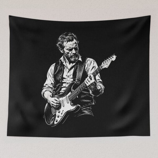 Item preview, Electric Guitarist Musician Rock Blues Ink Art designed and sold by Hikeboil.