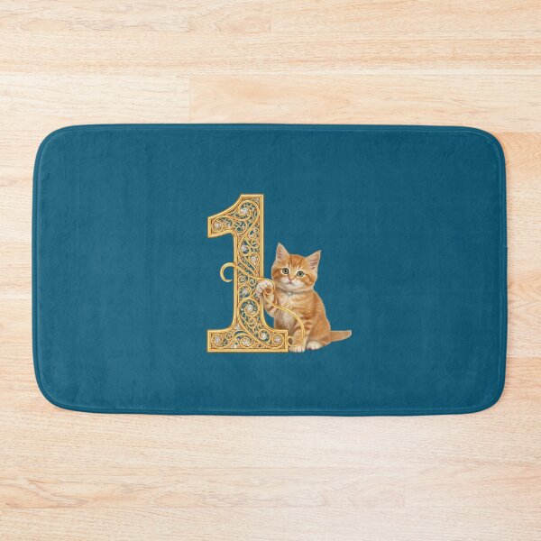 Item preview, Golden Ornamental Number with Cute Kitten designed and sold by Mattigiov.