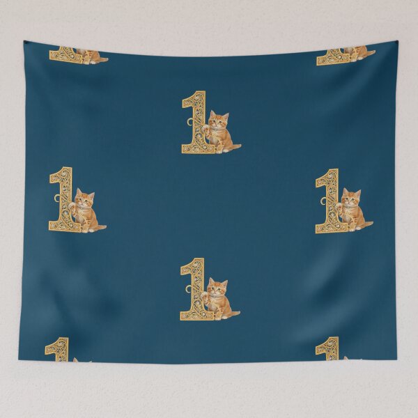 Item preview, Golden Ornamental Number with Cute Kitten designed and sold by Mattigiov.