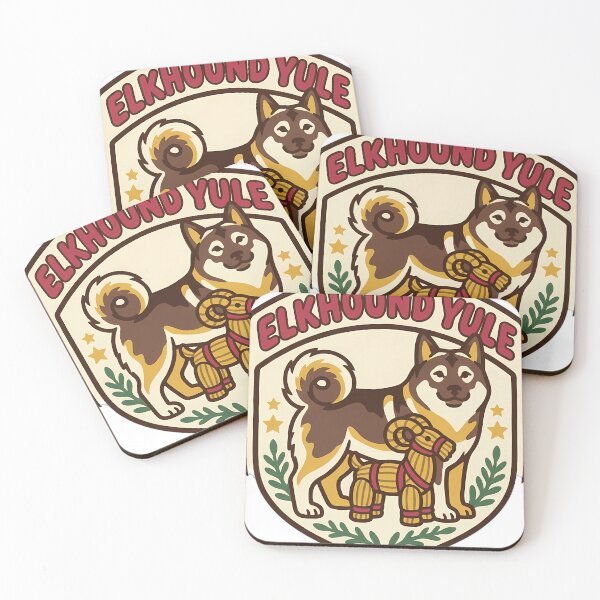 Item preview, Retro Norwegian Elkhound Yule Goat Christmas Dog Shield designed and sold by pumsquare.