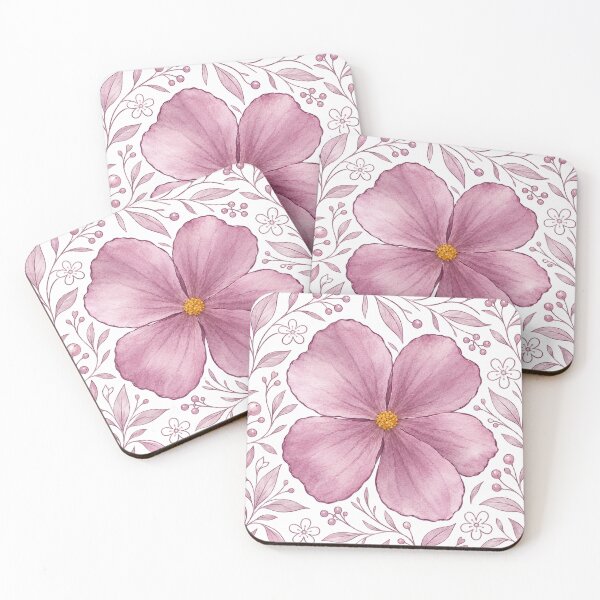 Item preview, Pink Watercolor Flower Botanical Floral Art – Romantic Cottagecore Blossom designed and sold by Sondosyazanart.