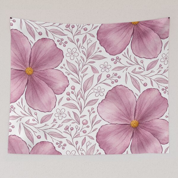 Item preview, Pink Watercolor Flower Botanical Floral Art – Romantic Cottagecore Blossom designed and sold by Sondosyazanart.