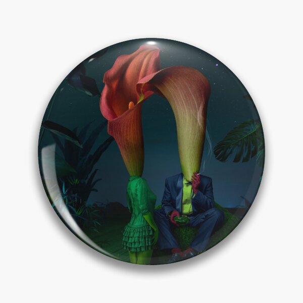 Item preview, Surreal Couple with Calla Lily Flower Heads in Night Tropical Garden designed and sold by Vizerskaya.