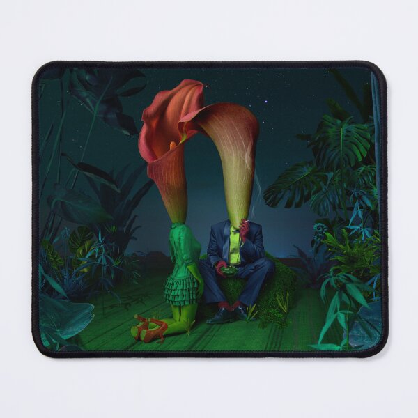 Item preview, ​Surreal Couple with Calla Lily Flower Heads in Night Tropical Garden designed and sold by Vizerskaya.