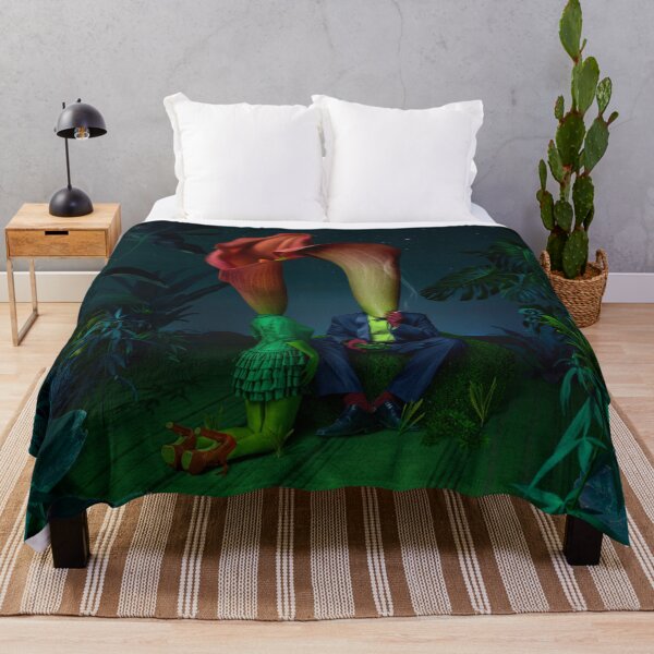 Item preview, Surreal Couple with Calla Lily Flower Heads in Night Tropical Garden designed and sold by Vizerskaya.