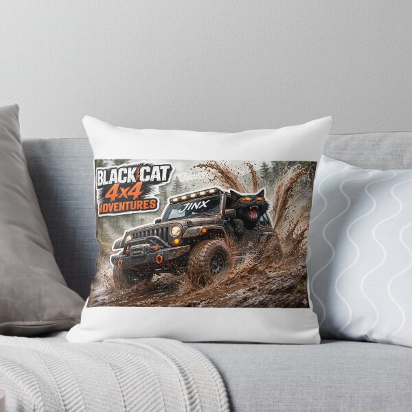 Item preview, Black Cat Mudder Rooster Tail 4x4 Mud Bogging Off-Road Funny Cat designed and sold by BlackCat4x4llc.