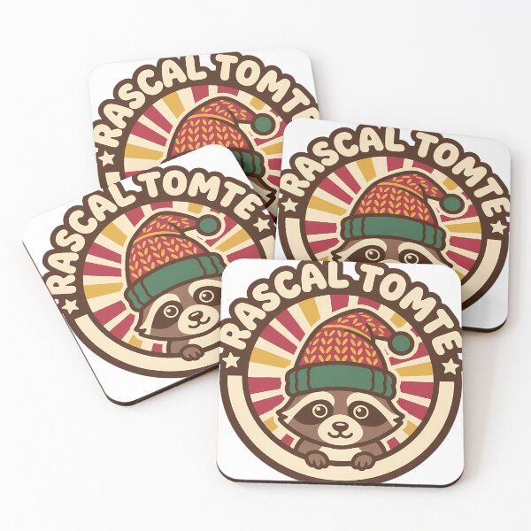 Item preview, Retro Raccoon Tomte Hat Christmas Winter Badge designed and sold by pumsquare.