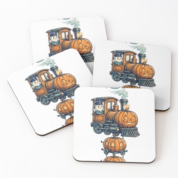 Item preview, Halloween Ghost Train — Cute Ghost Conductor Driving a Pumpkin Locomotive designed and sold by AASU247.