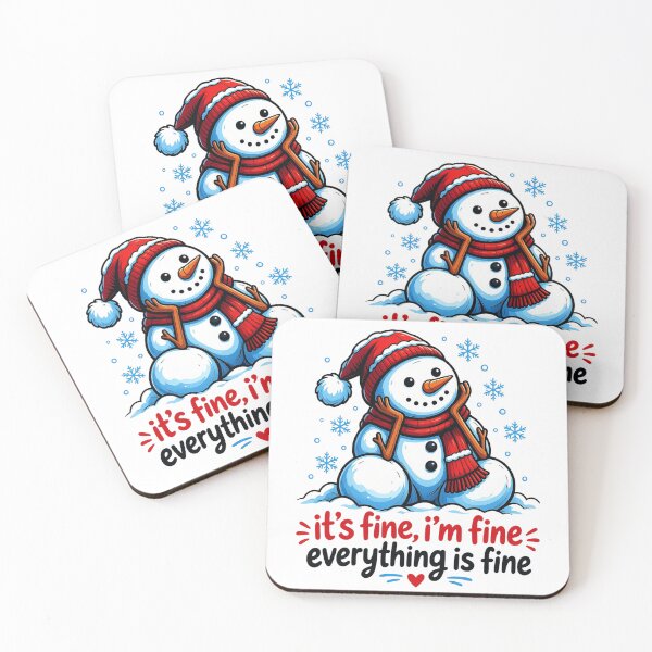 Item preview, It's Fine I'm Fine Everything is Fine Snowman designed and sold by Positive&FunnyThings.