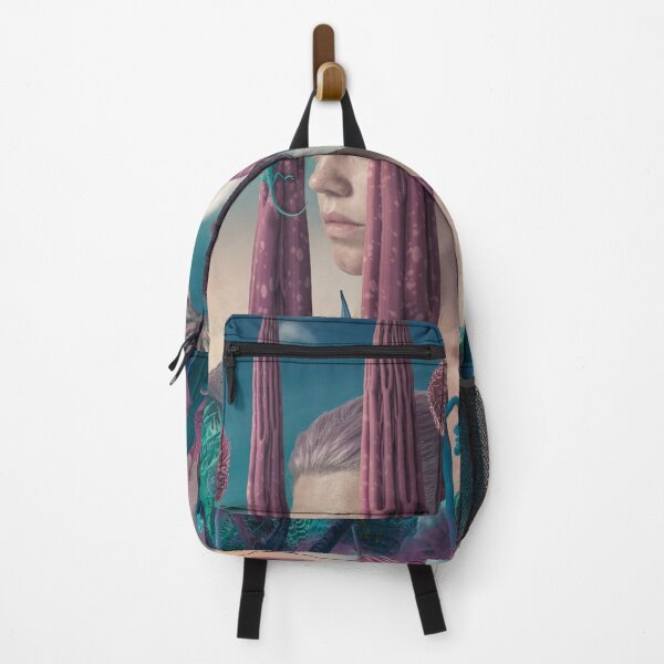 Item preview, Surreal Woman Portrait Behind Alien Flora with Chameleon designed and sold by Vizerskaya.