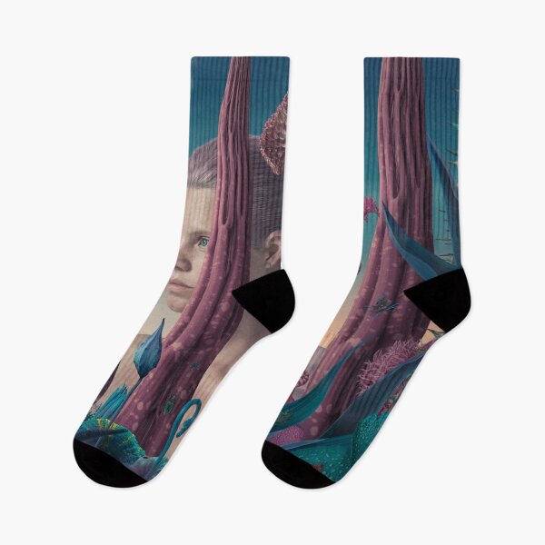 Item preview, Surreal Woman Portrait Behind Alien Flora with Chameleon designed and sold by Vizerskaya.