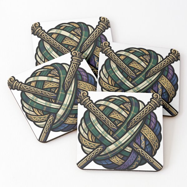 Item preview, Tartan Wool Yarn Ball - Highland Gothic Emblem designed and sold by IllumeInk.