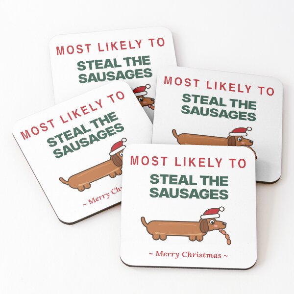 Item preview, Most Likely To Steal The Sausages Funny Dachshund Christmas designed and sold by ZabCreation.