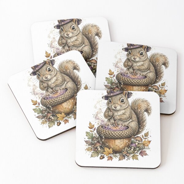 Item preview, Witchy Squirrel — Cute Squirrel in a Witch Hat Stirring an Acorn Cauldron Potion designed and sold by AASU247.