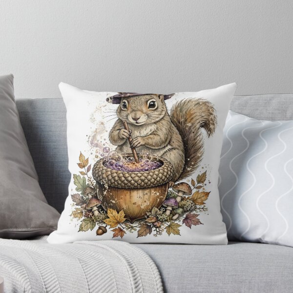 Item preview, Witchy Squirrel — Cute Squirrel in a Witch Hat Stirring an Acorn Cauldron Potion designed and sold by AASU247.
