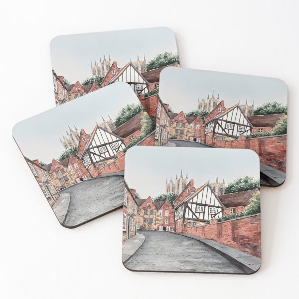 Item preview, Lincoln England Watercolor Print – Historic UK Cityscape designed and sold by POSTERIOCREW.