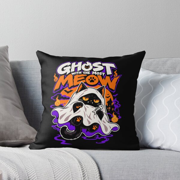 Item preview, Ghost with the Most Meow - Funny Halloween Ghost Cat T-Shirt designed and sold by teefortyone.