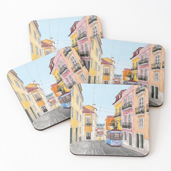 Item preview, Lisbon Portugal Watercolor Print – European Cityscape Wall Art designed and sold by POSTERIOCREW.