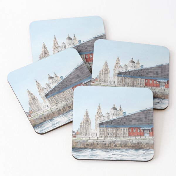 Item preview, Liverpool England Watercolor Print – Vintage Nautical Cityscape designed and sold by POSTERIOCREW.
