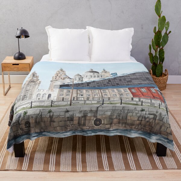 Item preview, Liverpool England Watercolor Print – Vintage Nautical Cityscape designed and sold by POSTERIOCREW.