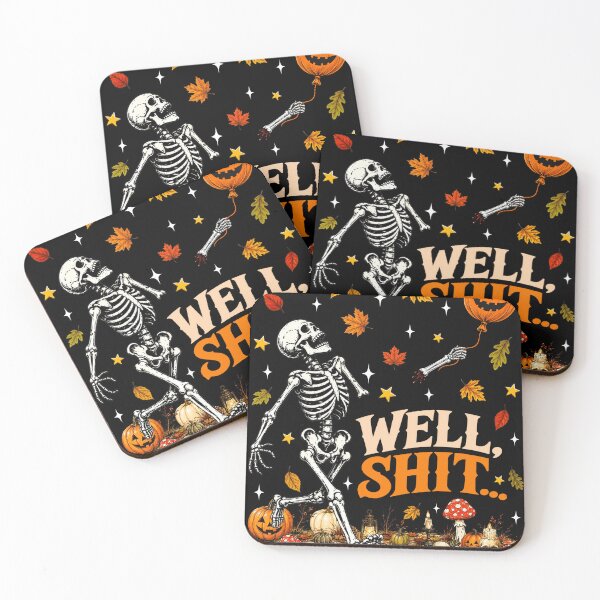 Item preview, Well Shit Funny Skeleton Losing Arm Pumpkin Balloon Halloween designed and sold by varin-studio.
