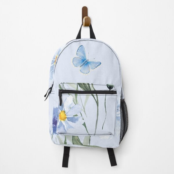 Item preview, Watercolor Blue Wildflowers and Butterfly Seamless Pattern designed and sold by SeJaa.