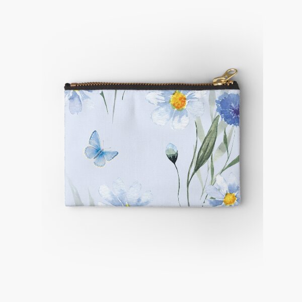 Item preview, Watercolor Blue Wildflowers and Butterfly Seamless Pattern designed and sold by SeJaa.