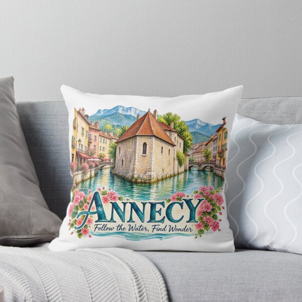 Item preview, Annecy Palais de l'Ile Floral Watercolor designed and sold by skyartdesign.