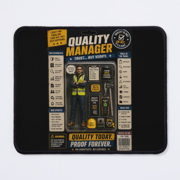 Item preview, Quality Manager – Funny QA QC Action Figure designed and sold by Eng-Art.