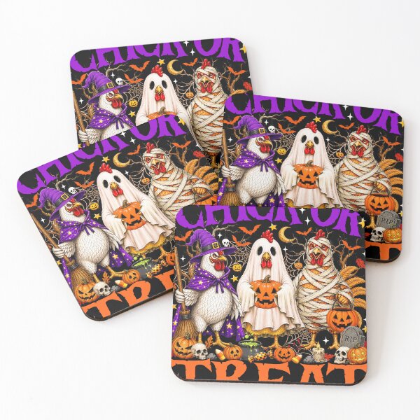 Item preview, Funny Chick Or Treat Halloween Chicken Ghost Mummy Witch designed and sold by varin-studio.