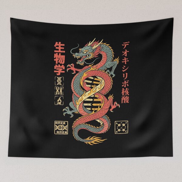 Item preview, DNA Double Helix Japanese Dragon Genetics Biology Science designed and sold by GrandeDuc.