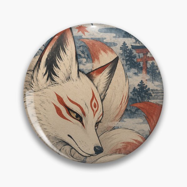 Item preview, Folclore japonés: El zorro kitsune de nueve colas en la puerta Torii. designed and sold by bapupa.