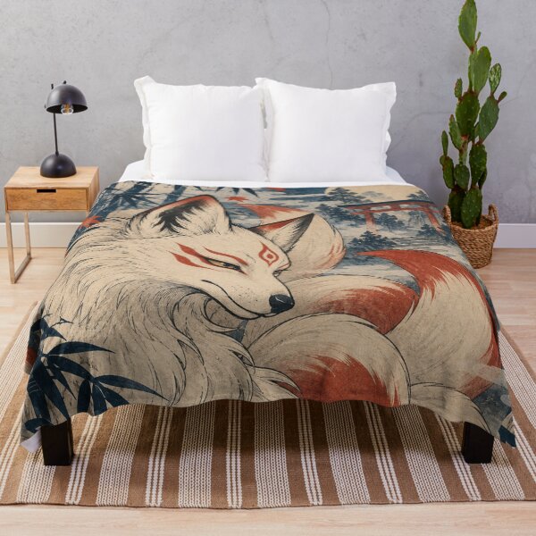 Item preview, Japanese Folklore - Nine-Tailed Kitsune Fox at Torii Gate designed and sold by bapupa.