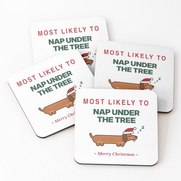 Item preview, Most Likely To Nap Under The Tree Cute Dachshund Christmas designed and sold by ZabCreation.