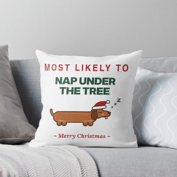 Item preview, Most Likely To Nap Under The Tree Cute Dachshund Christmas designed and sold by ZabCreation.