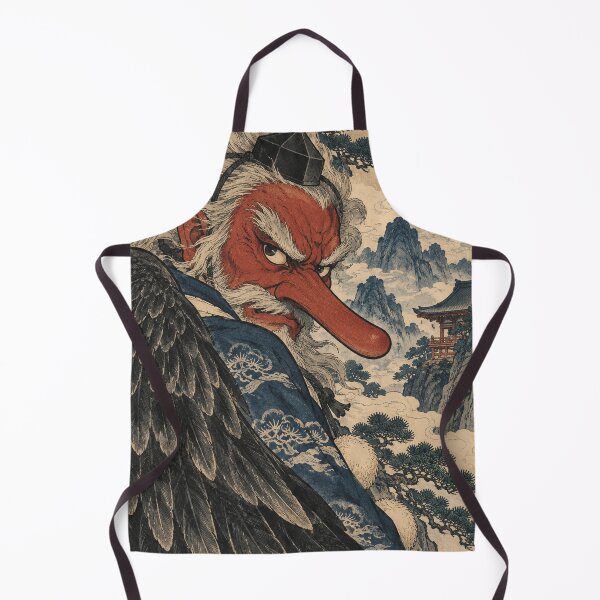 Item preview, Folclore japonés - El Tengu Yokai Rojo sobre el Templo de la Montaña designed and sold by bapupa.